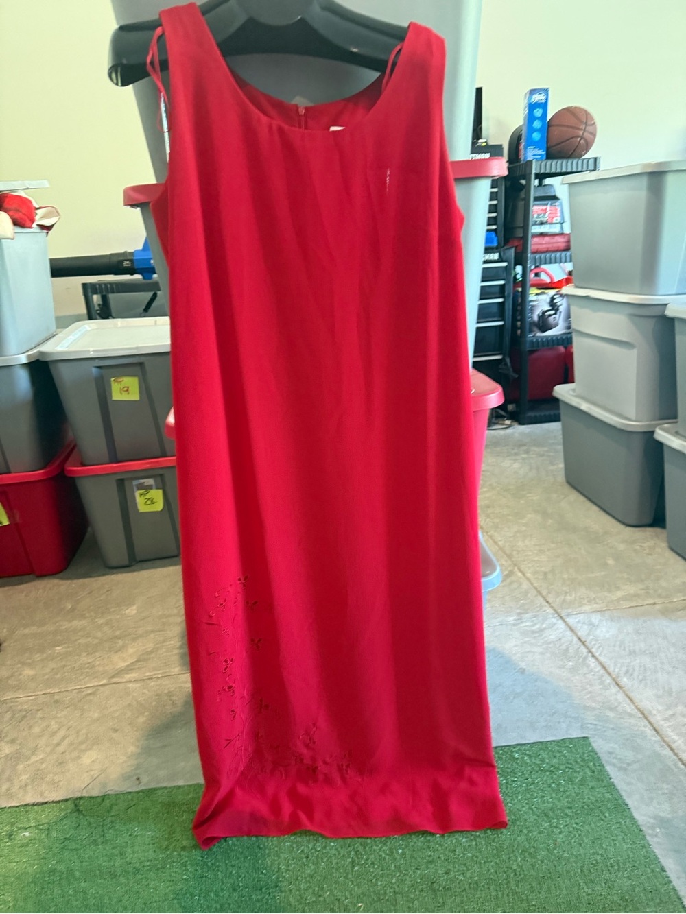 Red Women's Sleeveless midi dress M p65